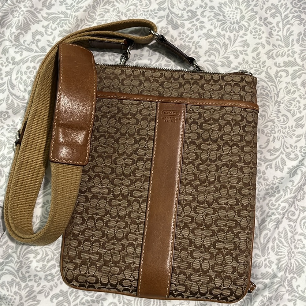 Vintage Coach Signature Adjustable Crossbody Bag
